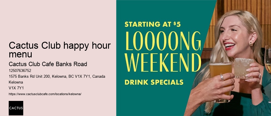 Kelowna restaurant with weekly specials