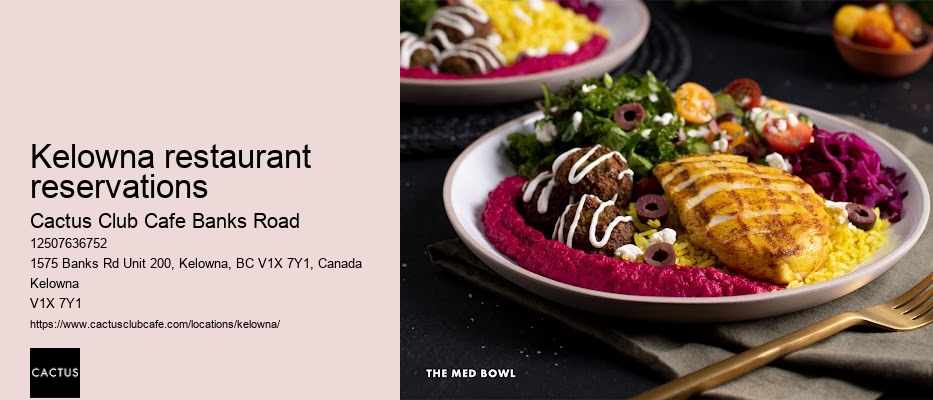 Kelowna restaurant with upscale atmosphere
