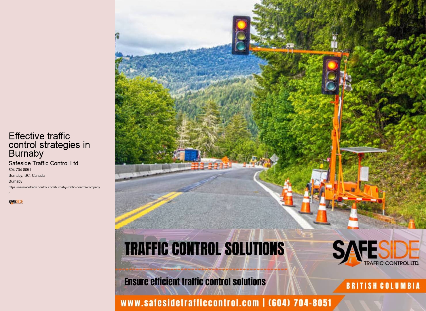 On-time temporary traffic control deployment Burnaby