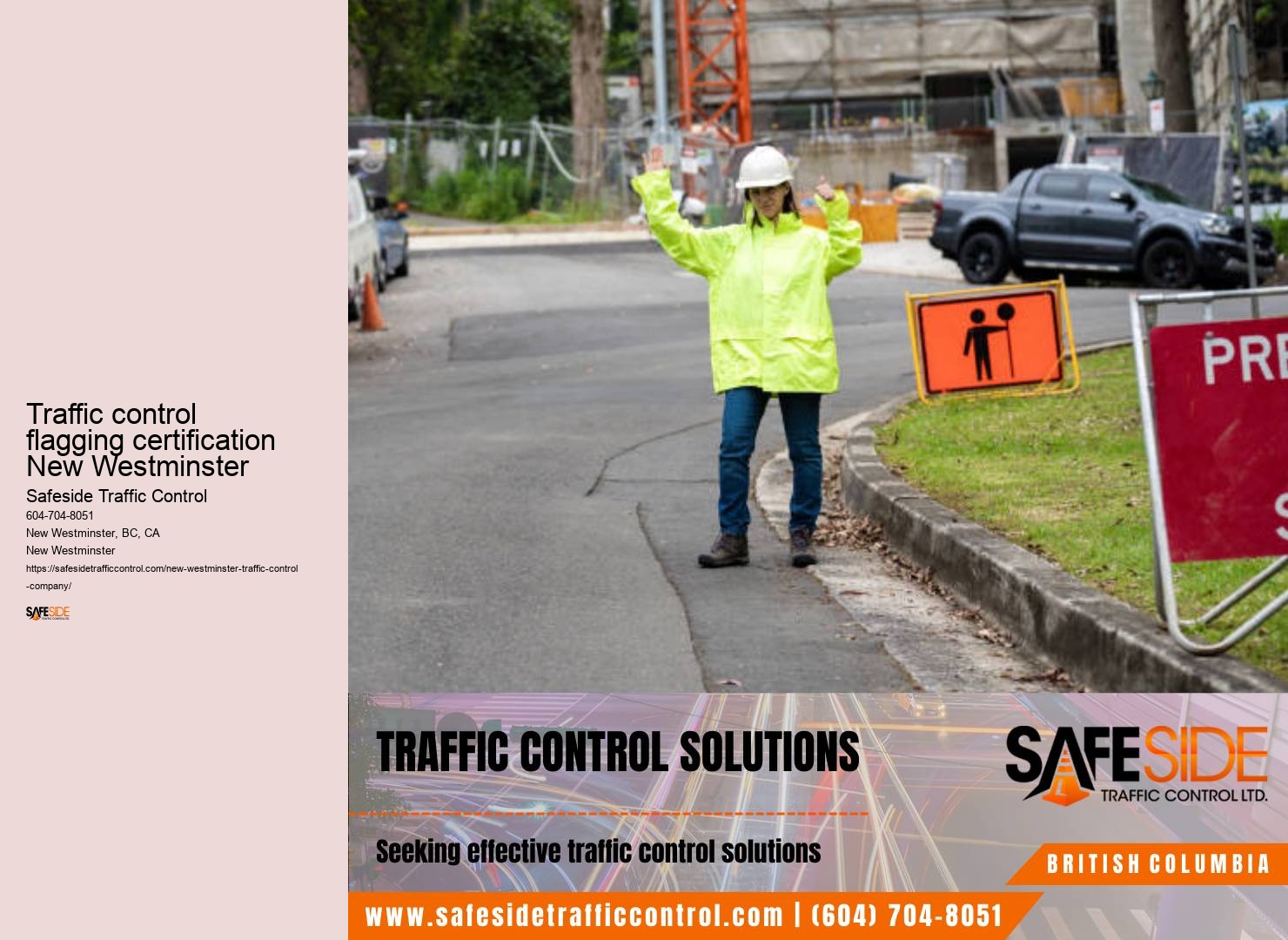 Traffic control flagging certification New Westminster