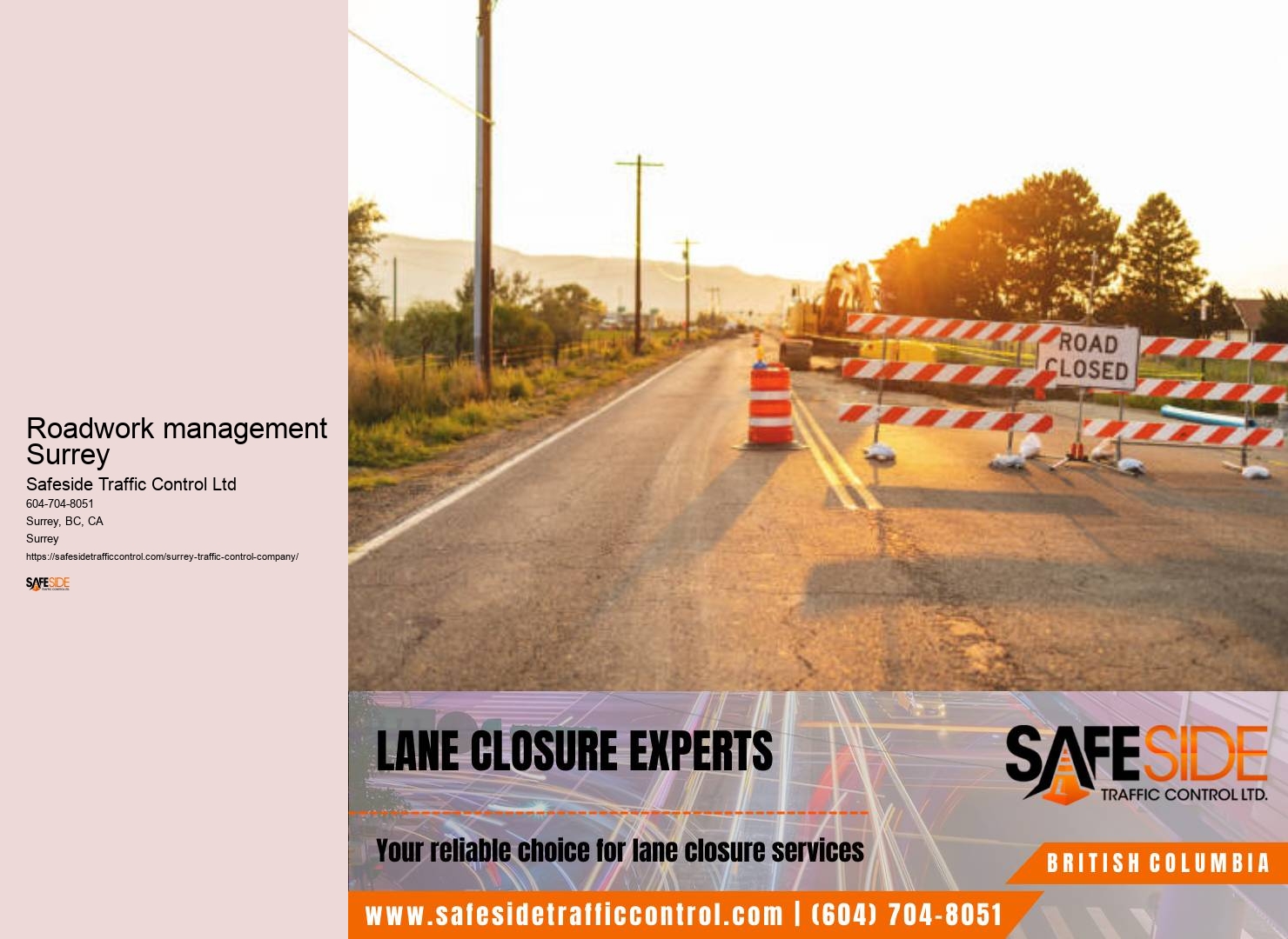 Certified traffic control personnel Surrey