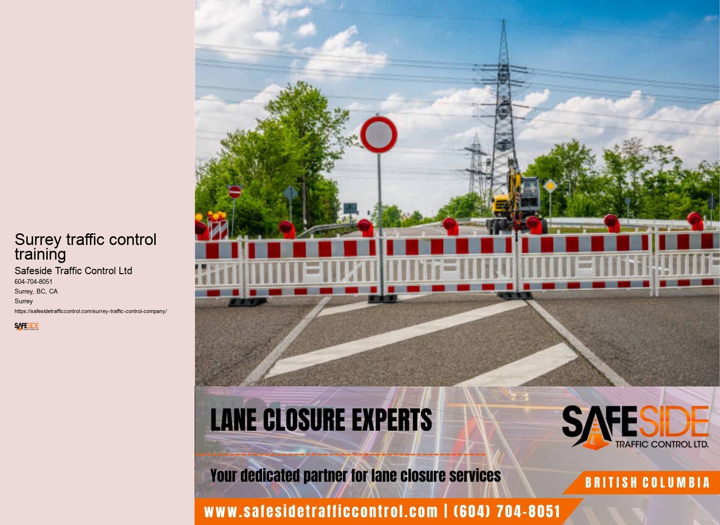 Traffic control permit management Surrey