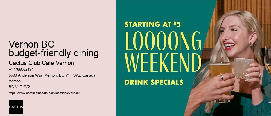 Where to find happy hour deals near Anderson Way, Vernon