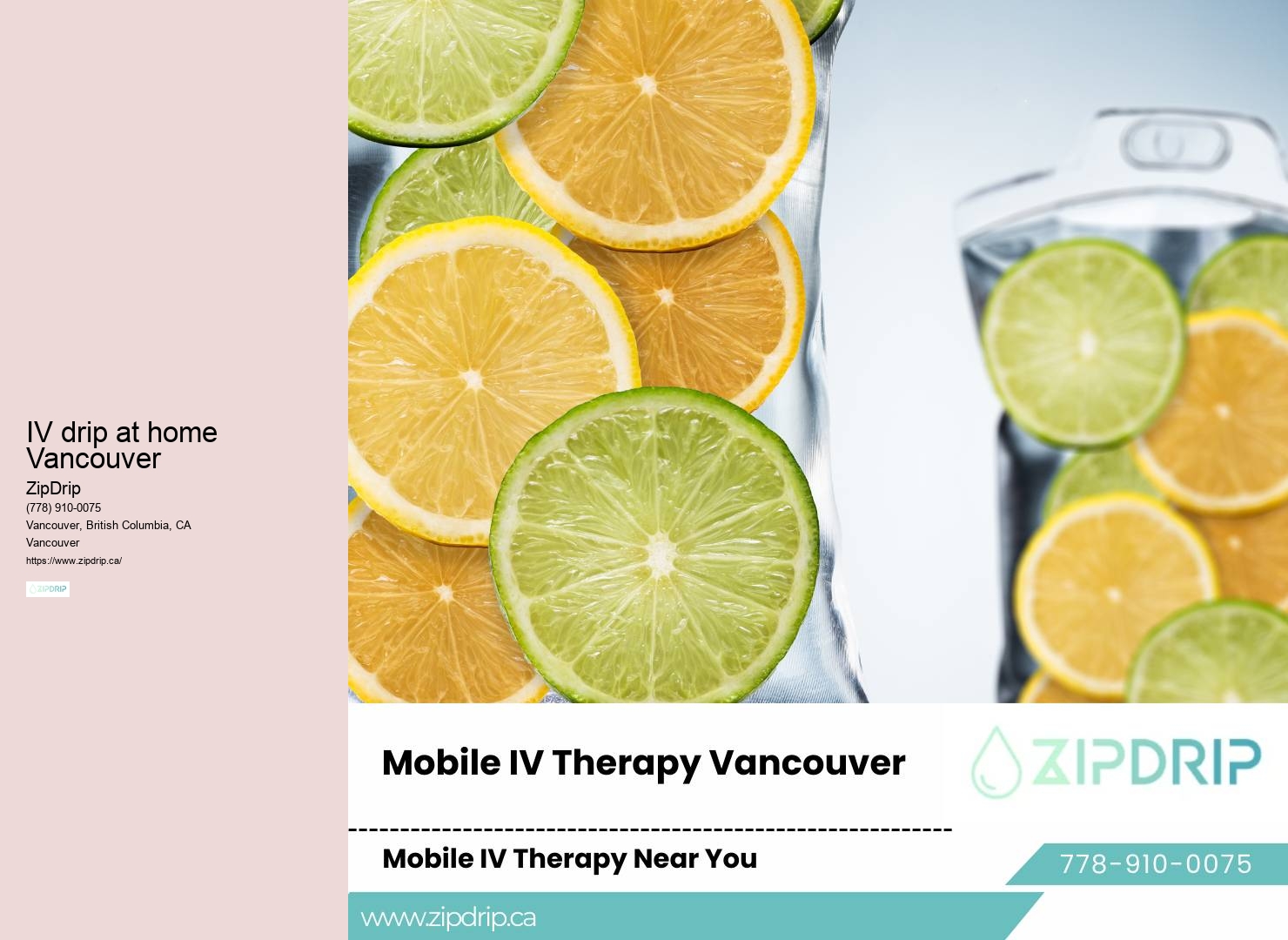 Mobile IV therapy for hydration and rejuvenation in Vancouver