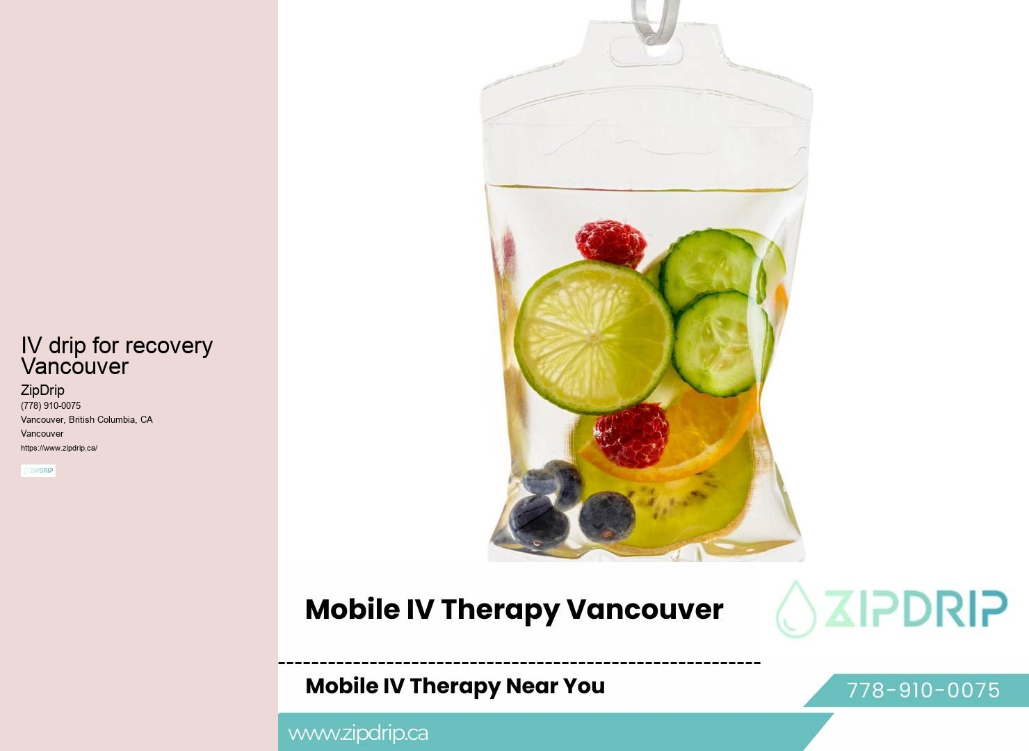 Vancouver IV drip for hydration and wellness