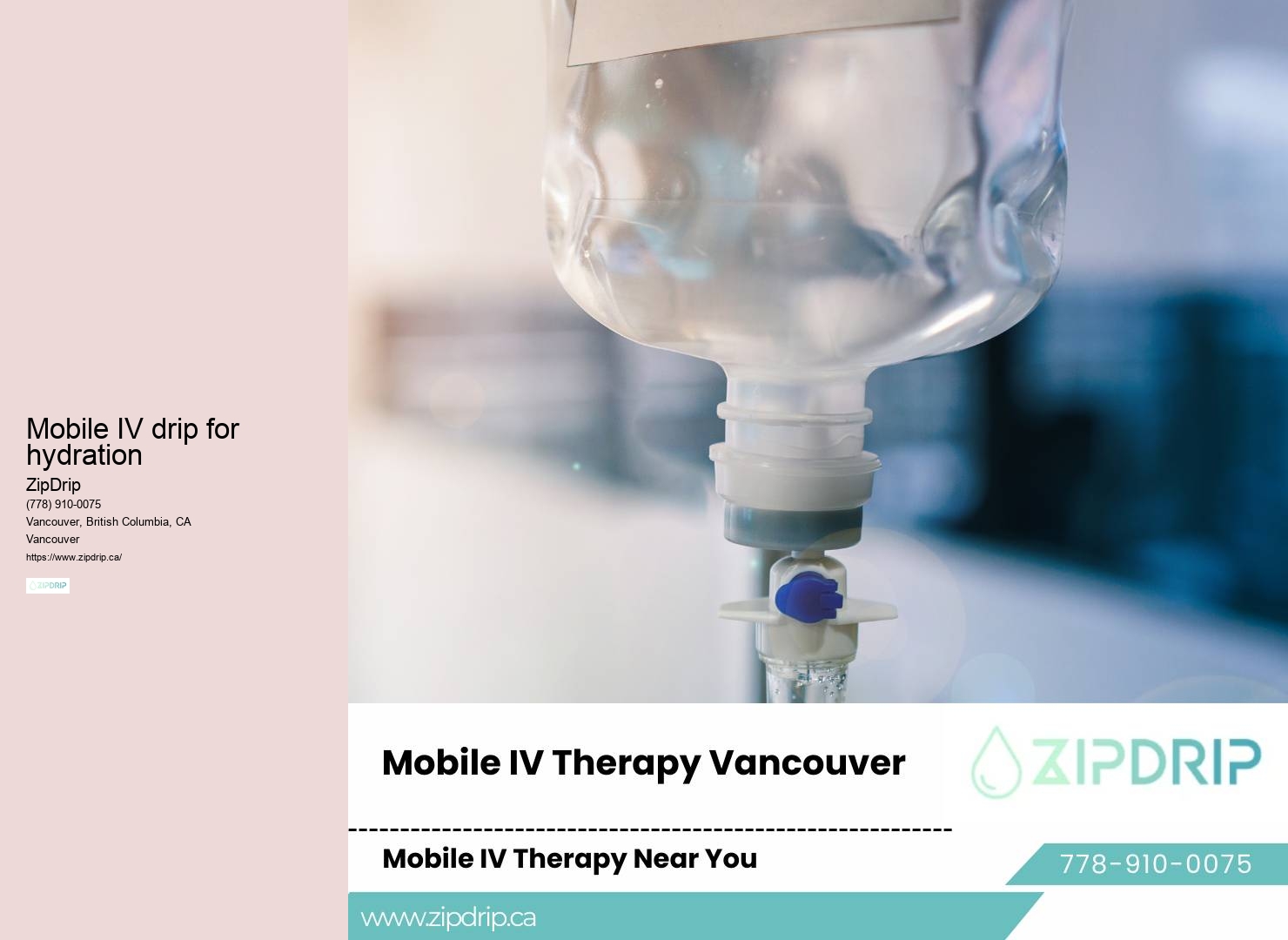 IV drip therapy for dehydration