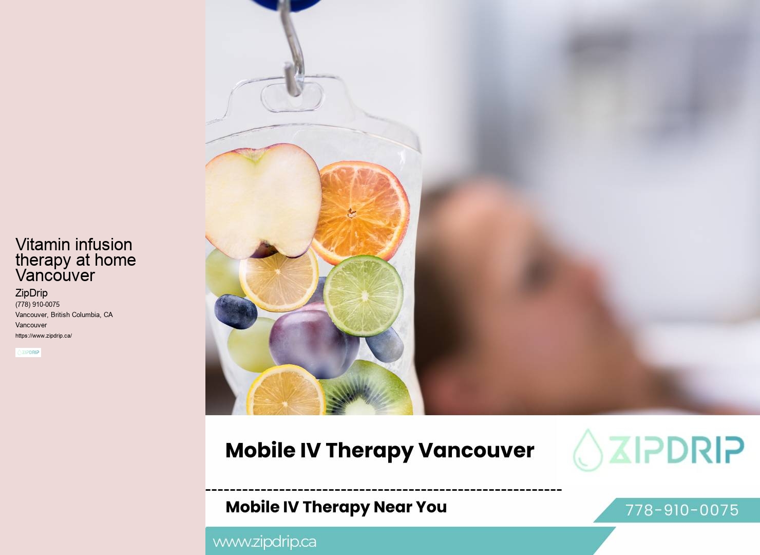 Mobile IV drip for recovery