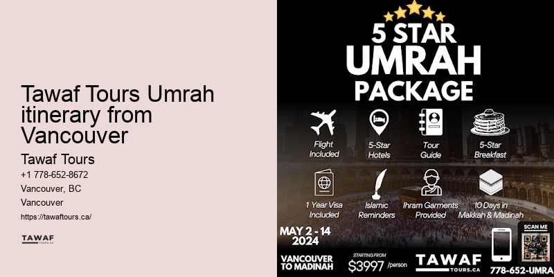 Vancouver Umrah package perks
