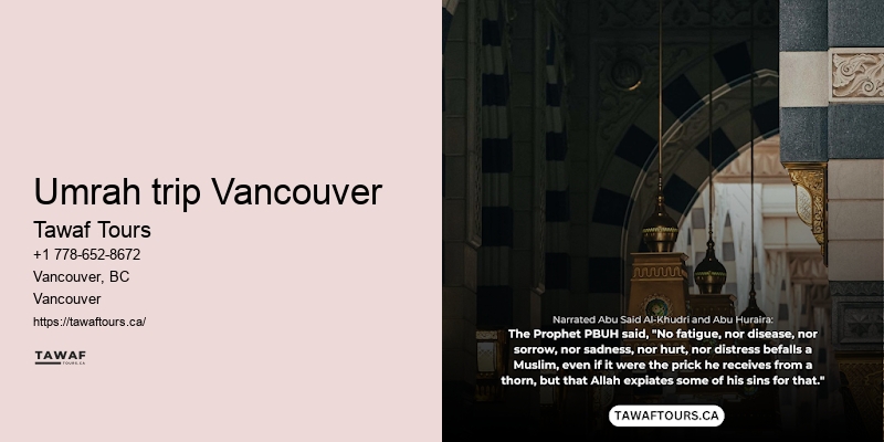 Tawaf Tours Vancouver Umrah package fine print overview