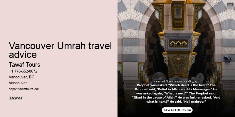 Tawaf Tours Vancouver Umrah package comparison chart
